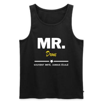 MR. souvent imité, jamais égalé Drone - Débardeur bio Premium Homme - noir - Devant - Michal (187cm)