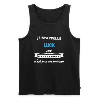 Je m'appelle excellence Luck - Débardeur bio Premium Homme - noir - Devant - Michal (187cm)