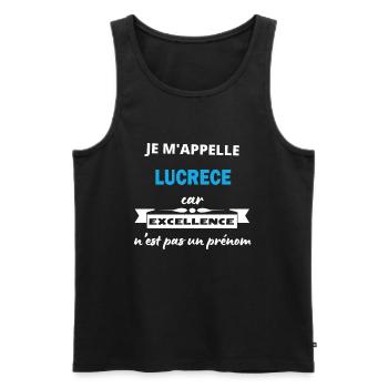 Je m'appelle excellence Lucrece - Débardeur bio Premium Homme - noir - Devant - Michal (187cm)