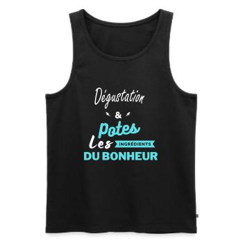 potes les ingrédients du bonheur Dégustation - Débardeur bio Premium Homme - noir - Devant - Michal (187cm)