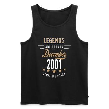 Legends are born in December 2001 - Débardeur bio Premium Homme - noir - Devant - AI Model Male 178 light (178cm)