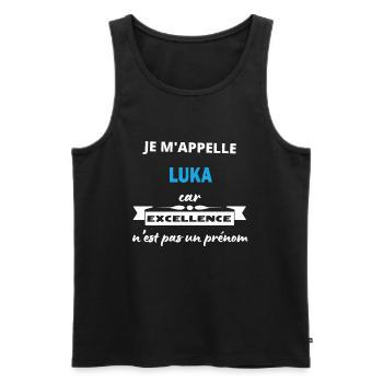 Je m'appelle excellence Luka - Débardeur bio Premium Homme - noir - Devant - Michal (187cm)