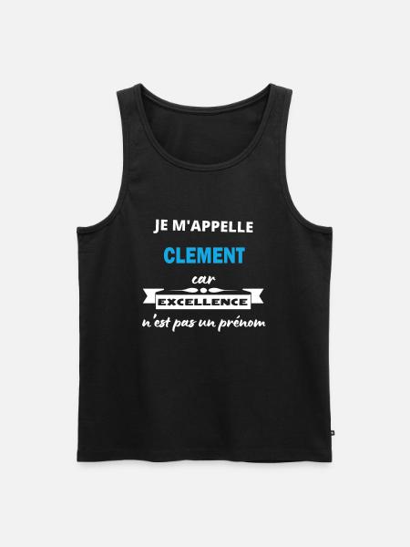 Je m'appelle excellence Clement - Débardeur bio Premium Homme - noir