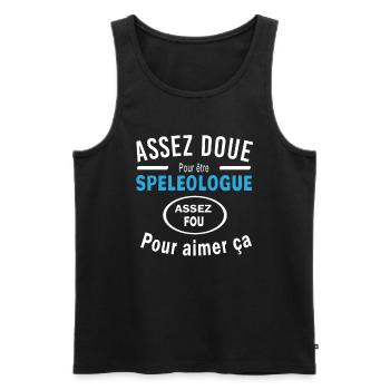Assez doue pour etre SPELEOLOGUE - Débardeur bio Premium Homme - noir - Devant - Michal (187cm)