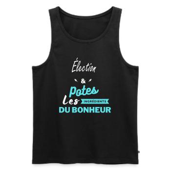 potes les ingrédients du bonheur Élection - Débardeur bio Premium Homme - noir - Devant - Michal (187cm)