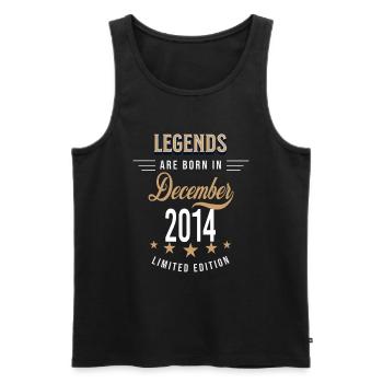 Legenden werden im Dezember 2014 geboren - Männer Premium Bio Tank Top - Schwarz - Vorne - Michal (187cm)