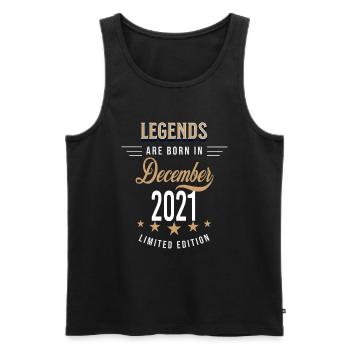 Legends are born in December 2021 - Men's Premium Organic Tank Top - black - Front - Michal (187cm)