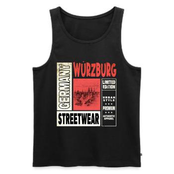 Würzburg Allemagne Ville Skyline Accueil Amour - Débardeur bio Premium Homme - noir - Devant - Michal (187cm)
