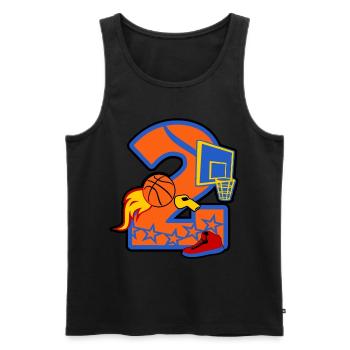Basketball 2nd Birthday Party Numéro 2 - 2 ans - Débardeur bio Premium Homme - noir - Devant - Michal (187cm)