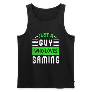 Gaming esports Gamer Gaming lovers - Men's Premium Organic Tank Top - black - Front - AI Model Male 178 light (178cm)