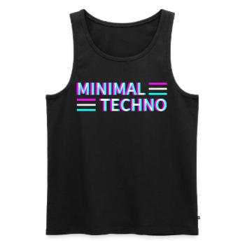 Minimal Techno Rave Festival Electro Music Raver - Débardeur bio Premium Homme - noir - Devant - AI Model Male 178 light (178cm)