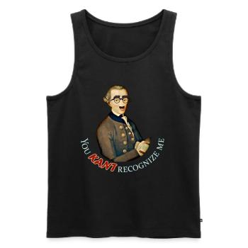 Lustiger Philosoph: Kann Immanuel Kant nicht erkennen - Männer Premium Bio Tank Top - Schwarz - Vorne - AI Model Male 178 light (178cm)