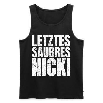 DDR Nostalgie Nicki Ossi Geschenk - Männer Premium Bio Tank Top - Schwarz - Vorne - AI Model Male 178 light (178cm)