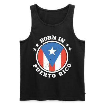 Drapeau de Porto Rico - Débardeur bio Premium Homme - noir - Devant - Michal (187cm)
