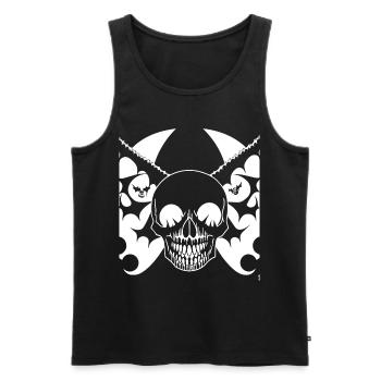 Horror Skull Skull Art Skull Gothic Heavy Metal - Men's Premium Organic Tank Top - black - Front - AI Model Male 178 light (178cm)