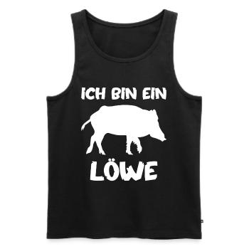 Wildschwein Löwe Berlin Verwechslung Irrtum Löwin - Männer Premium Bio Tank Top - Schwarz - Vorne - Michal (187cm)