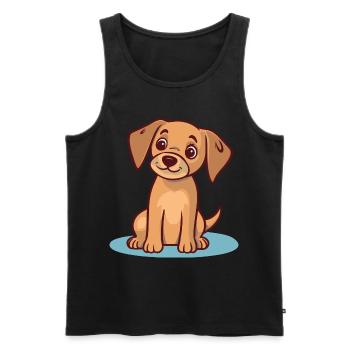 Cute dog design for dog owners - Men's Premium Organic Tank Top - black - Front - Michal (187cm)