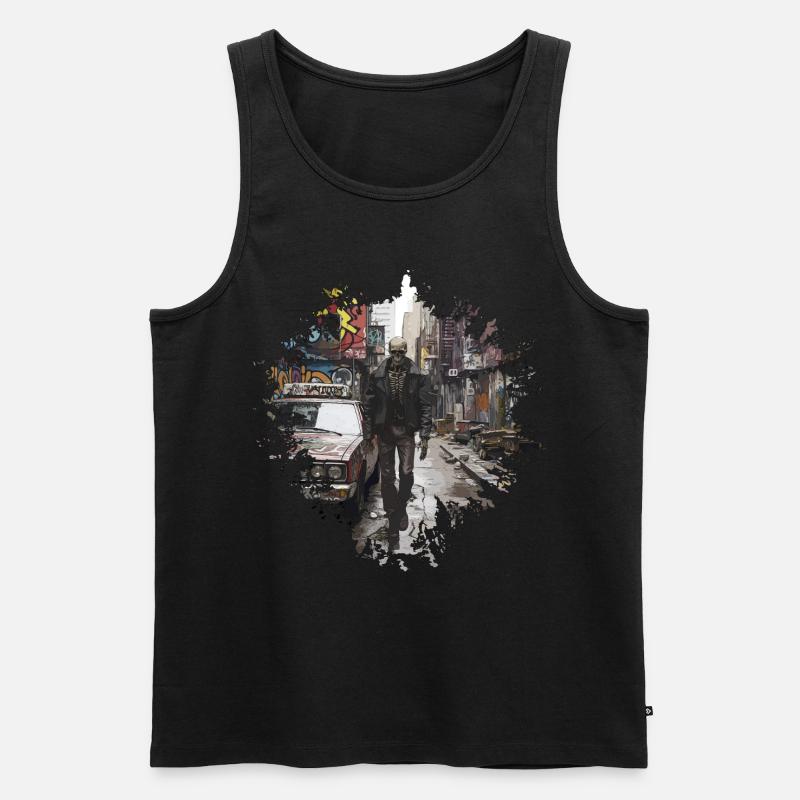 skull city - Männer Premium Bio Tank Top - Schwarz