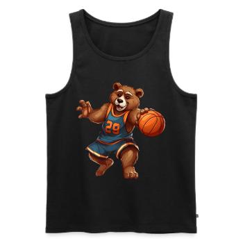 Basketball Bear - Men's Premium Organic Tank Top - black - Front - AI Model Male 178 light (178cm)