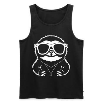 Sloths Anime Sloth Manga Sloth Sunglasses - Men's Premium Organic Tank Top - black - Front - AI Model Male 178 light (178cm)
