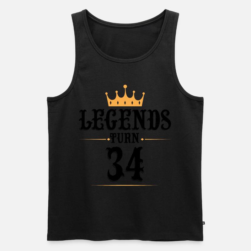 34 Geburtstag, Legenden werden 34 - Männer Premium Bio Tank Top - Schwarz