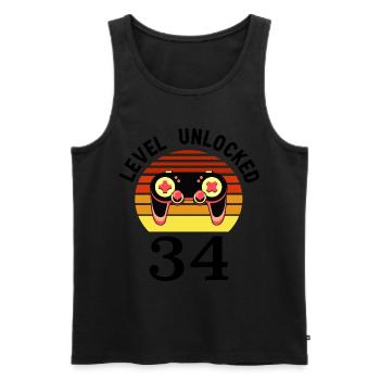 Level 34 unlocked 34 Birthday 34 years old - Men's Premium Organic Tank Top - black - Front - Michal (187cm)