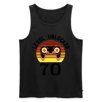 Level 70 unlocked 70 Geburtstag 70 Jahre alt - Männer Premium Bio Tank Top - Schwarz - Vorne - Michal (187cm)