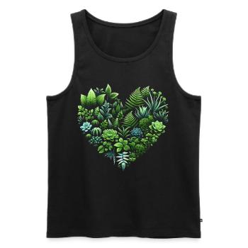 Gardening with plant hearts - Men's Premium Organic Tank Top - black - Front - Michal (187cm)