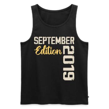 September 2019 - 5th Anniversary September 2019 - Men's Premium Organic Tank Top - black - Front - Michal (187cm)