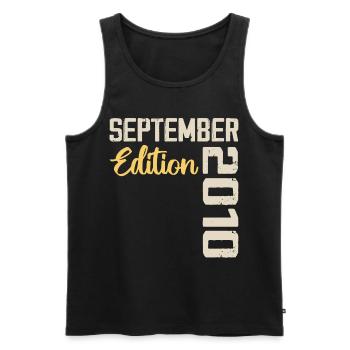 September 2010 - 14th Anniversary September 2010 - Men's Premium Organic Tank Top - black - Front - AI Model Male 178 light (178cm)