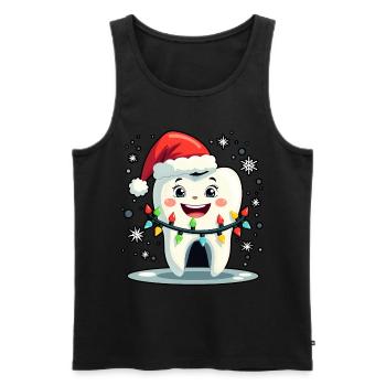 Zähne Weihnachten Zahnarzt Geschenk - Männer Premium Bio Tank Top - Schwarz - Vorne - Michal (187cm)