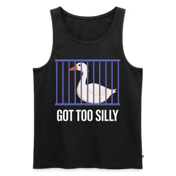 Funny goose in a cage - Men's Premium Organic Tank Top - black - Front - AI Model Male 178 light (178cm)