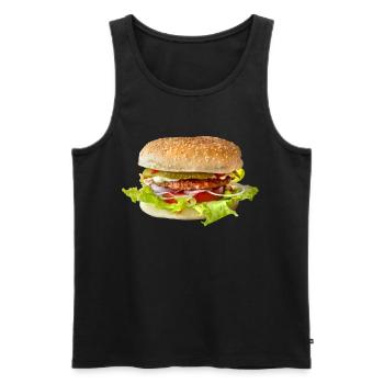 Hamburger - Männer Premium Bio Tank Top - Schwarz - Vorne - AI Model Male 178 light (178cm)