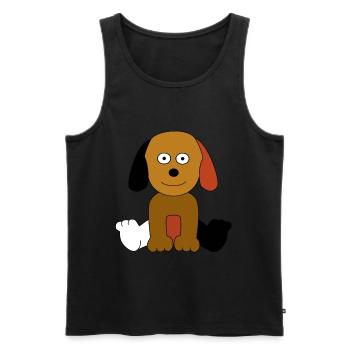 Kleiner süßer bunter Hund Tiere Haustiere Kinder - Männer Premium Bio Tank Top - Schwarz - Vorne - Michal (187cm)