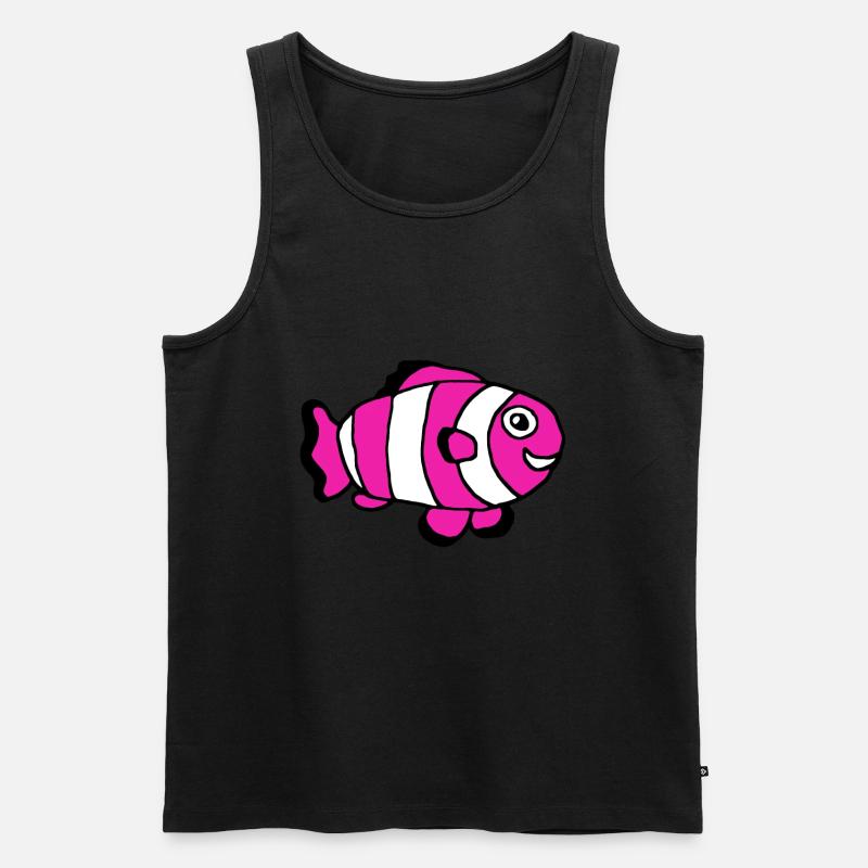Pinker Clownfisch, Weibchen, Mädchen - Männer Premium Bio Tank Top - Schwarz