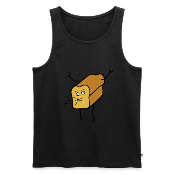 Tanzendes Toastbrot Brot lustig Comic - Männer Premium Bio Tank Top - Schwarz - Vorne - Michal (187cm)