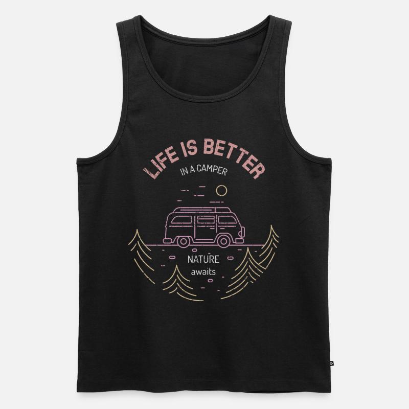 Camping Wohnwagen Campen - Männer Premium Bio Tank Top - Schwarz