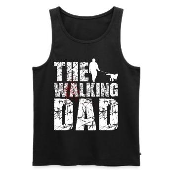 The walking dad - Débardeur bio Premium Homme - noir - Devant - AI Model Male 178 light (178cm)