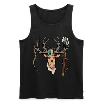Deer, Elk, Antlers, Deer Head, Wild Hunts - Men's Premium Organic Tank Top - black - Front - Michal (187cm)