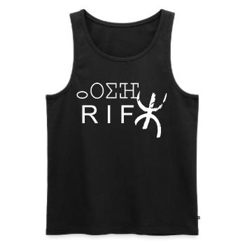 Rif - Débardeur bio Premium Homme - noir - Devant - AI Model Male 178 light (178cm)