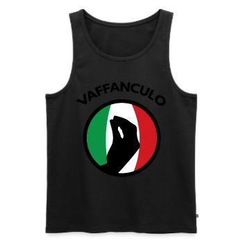 Italy - Men's Premium Organic Tank Top - black - Front - AI Model Male 178 light (178cm)