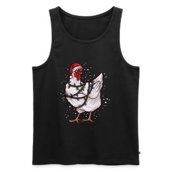 Christmas Ugly Christmas Poultry Xmas Chicken - Men's Premium Organic Tank Top - black - Front - Michal (187cm)
