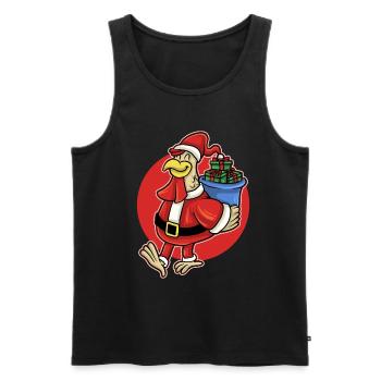 Christmas Ugly Christmas Poultry Xmas Chicken - Men's Premium Organic Tank Top - black - Front - Michal (187cm)