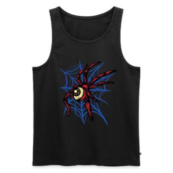 Halloween Costume Spider Monster Spooky Skull - Men's Premium Organic Tank Top - black - Front - Michal (187cm)