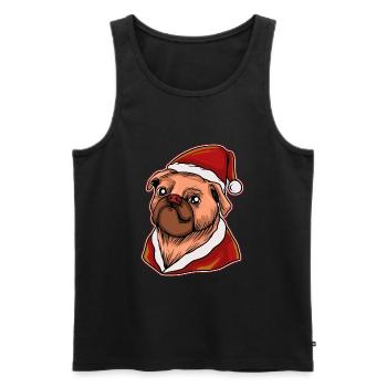 Christmas Ugly Christmas Gift Xmas Pug Pug - Men's Premium Organic Tank Top - black - Front - Michal (187cm)