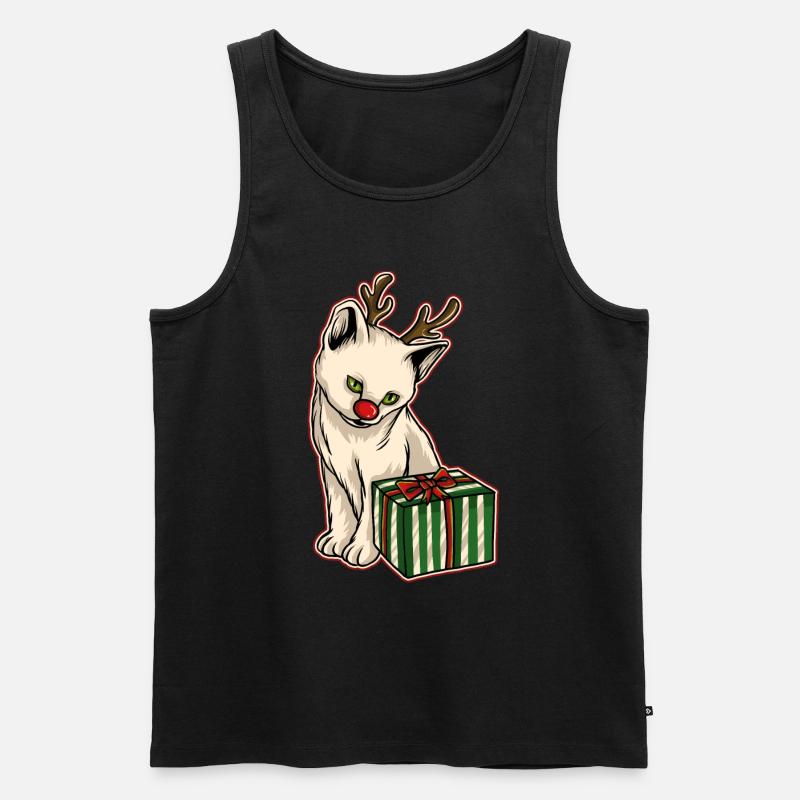 Pull de Noël moche Chat - Débardeur bio Premium Homme - noir