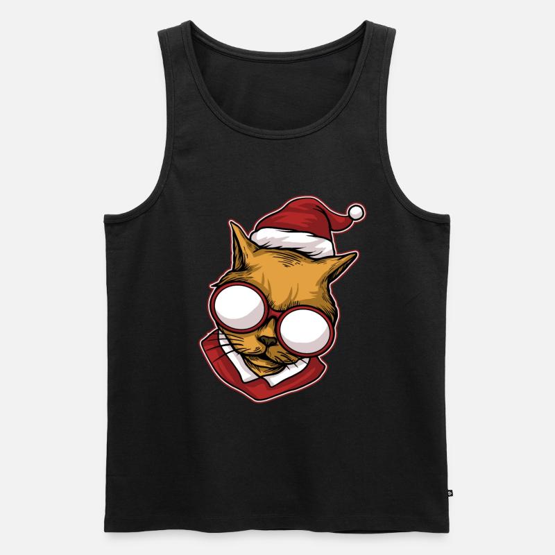 Pull de Noël moche Chat - Débardeur bio Premium Homme - noir