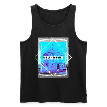 Oxford Angleterre UK City Skyline Accueil Amour - Débardeur bio Premium Homme - noir - Devant - AI Model Male 178 light (178cm)