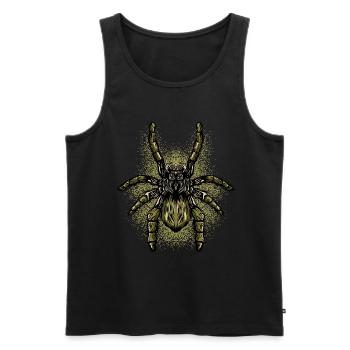 Halloween Costume Spider Monster Spooky Skull - Men's Premium Organic Tank Top - black - Front - Michal (187cm)