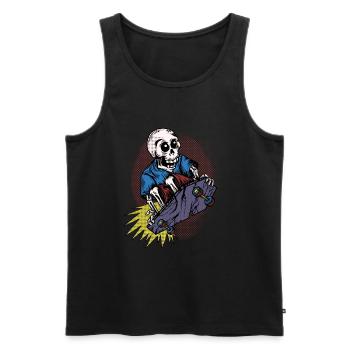 Halloween Geschenk Killer Skelett Mörder Skater - Männer Premium Bio Tank Top - Schwarz - Vorne - Michal (187cm)